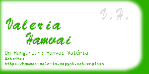 valeria hamvai business card