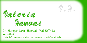 valeria hamvai business card